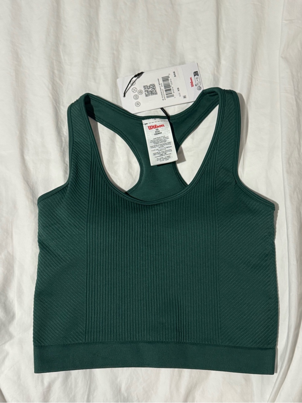 Wilson Forest Green Ribbed Racerback Sports Bra